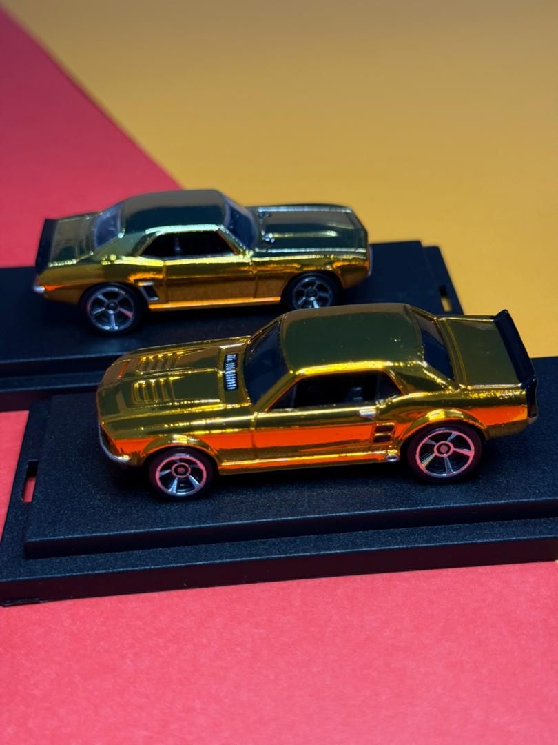Hot Wheels Special Combo Edition 69'Camaro / 67'Mustang GoldOrange Spectraflame