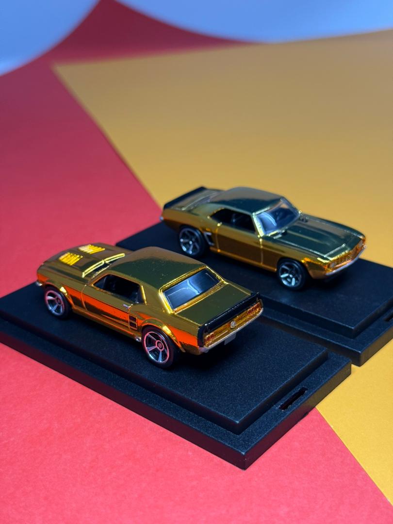 Hot Wheels Special Combo Edition 69'Camaro / 67'Mustang GoldOrange Spectraflame