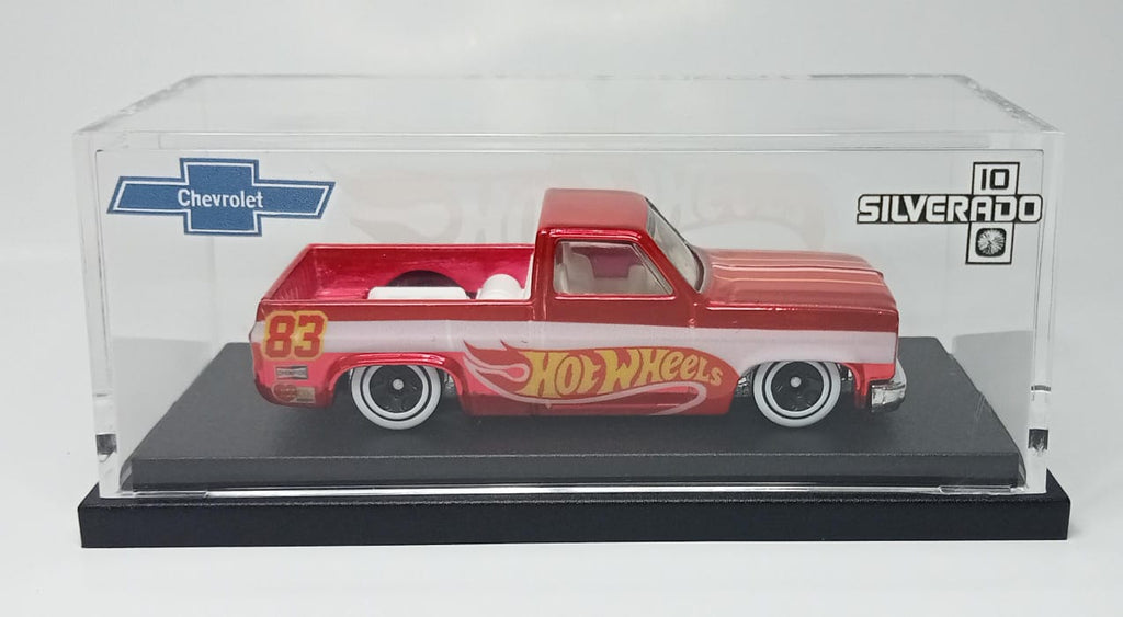 HotWheels Custom '83 Chevy Silverado HW Racing Design Spectraflame Pink 1 of 1