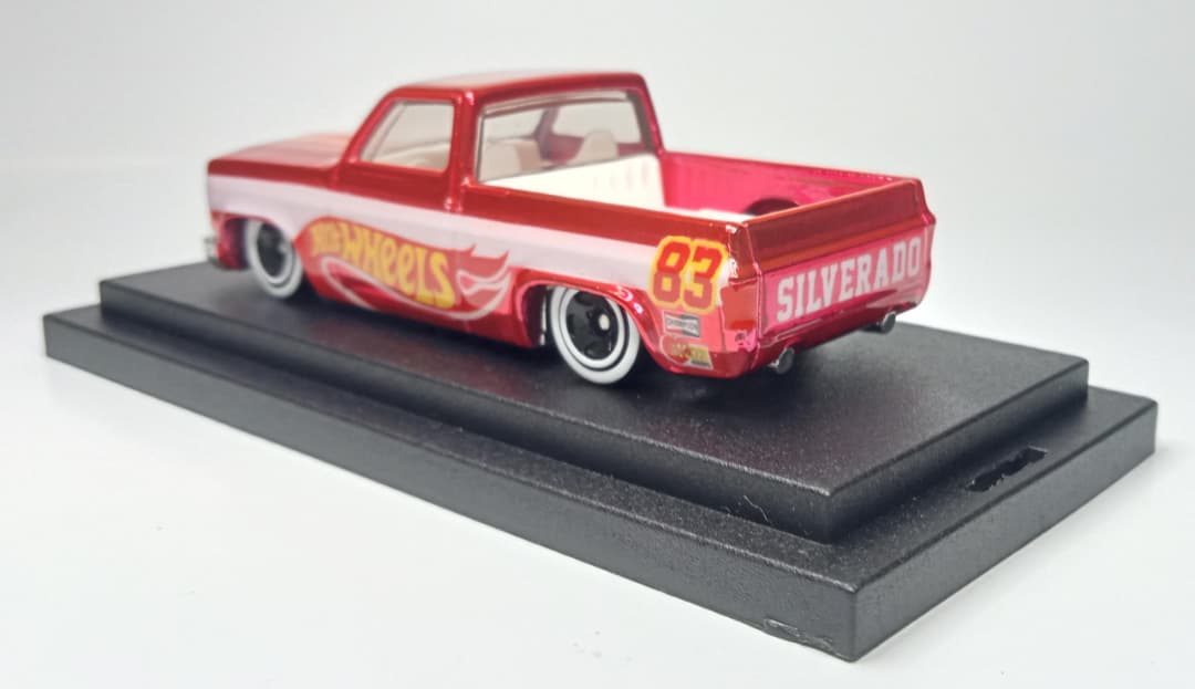 HotWheels Custom '83 Chevy Silverado HW Racing Design Spectraflame Pink 1 of 1